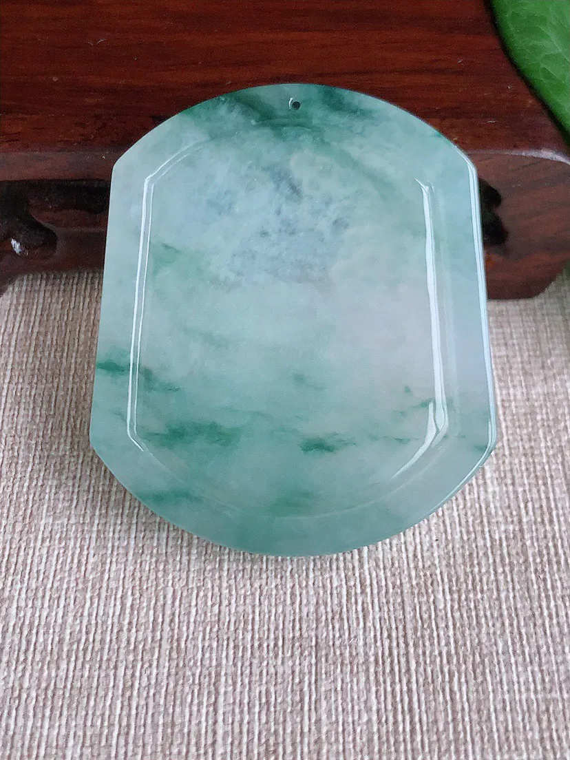 缅甸a货翡翠ddj老坑冰种飘花生肖鼠吊坠 整体51.5×43.8×6mm 26.55