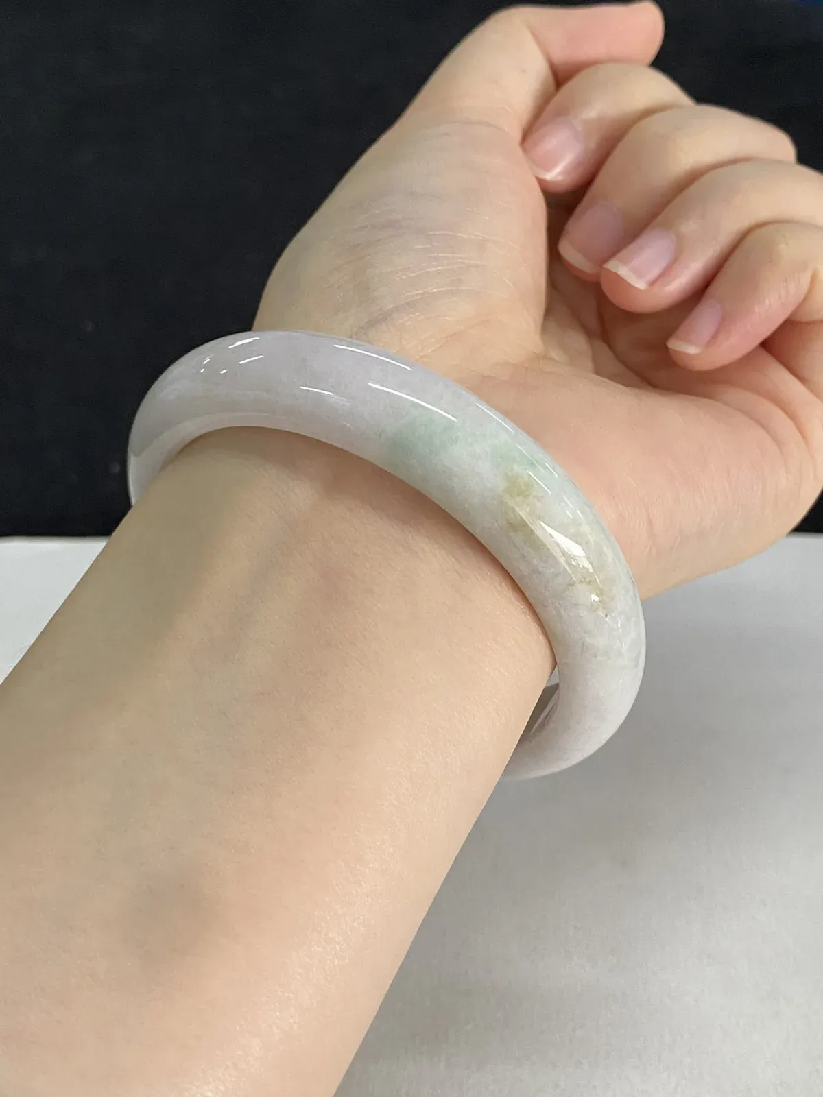 正圈55.3圈口，翡翠糯化种手镯