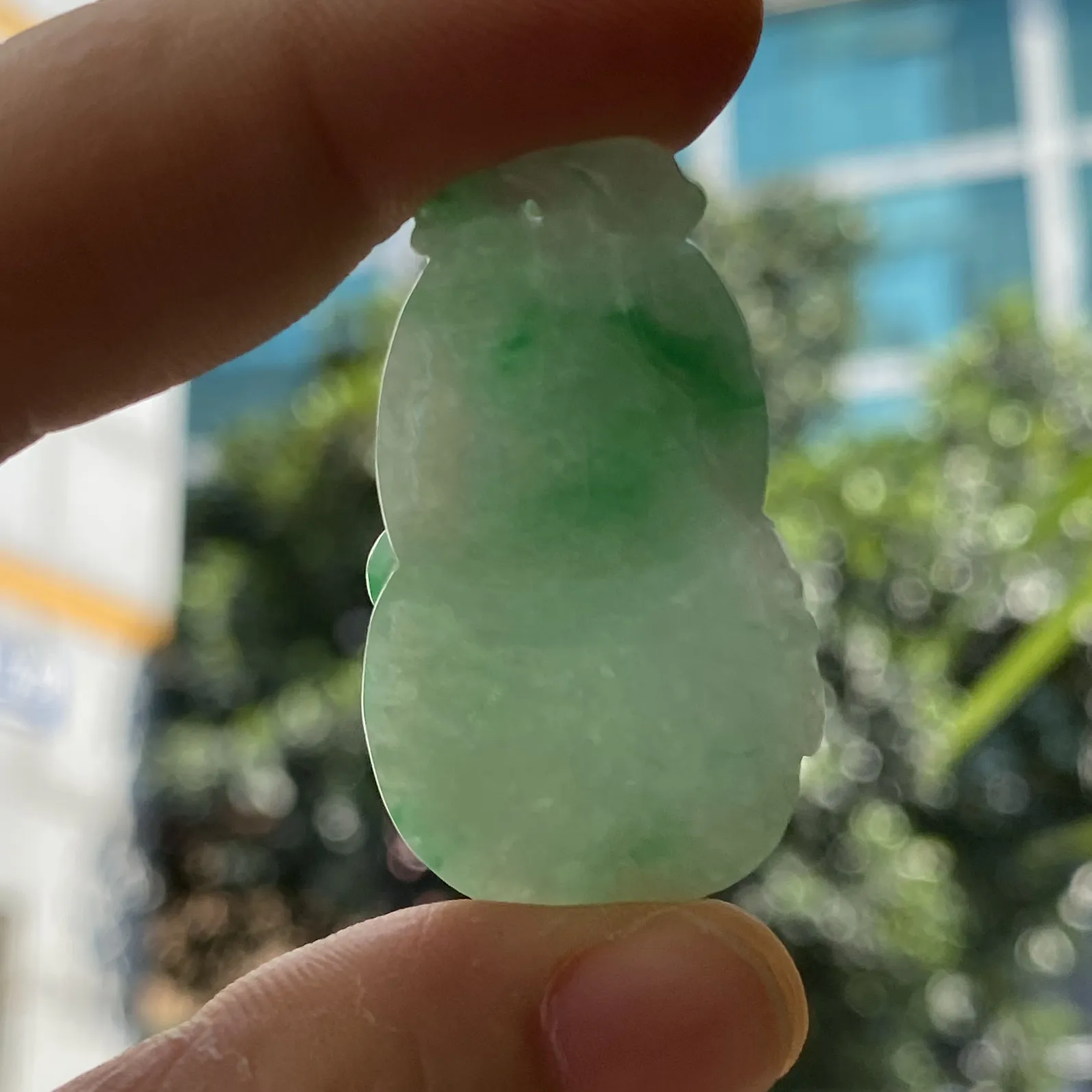 推荐【飘阳绿葫芦】无纹裂，水润，色阳，饱满，圆滚滚的，品相佳～39*22.5*9
