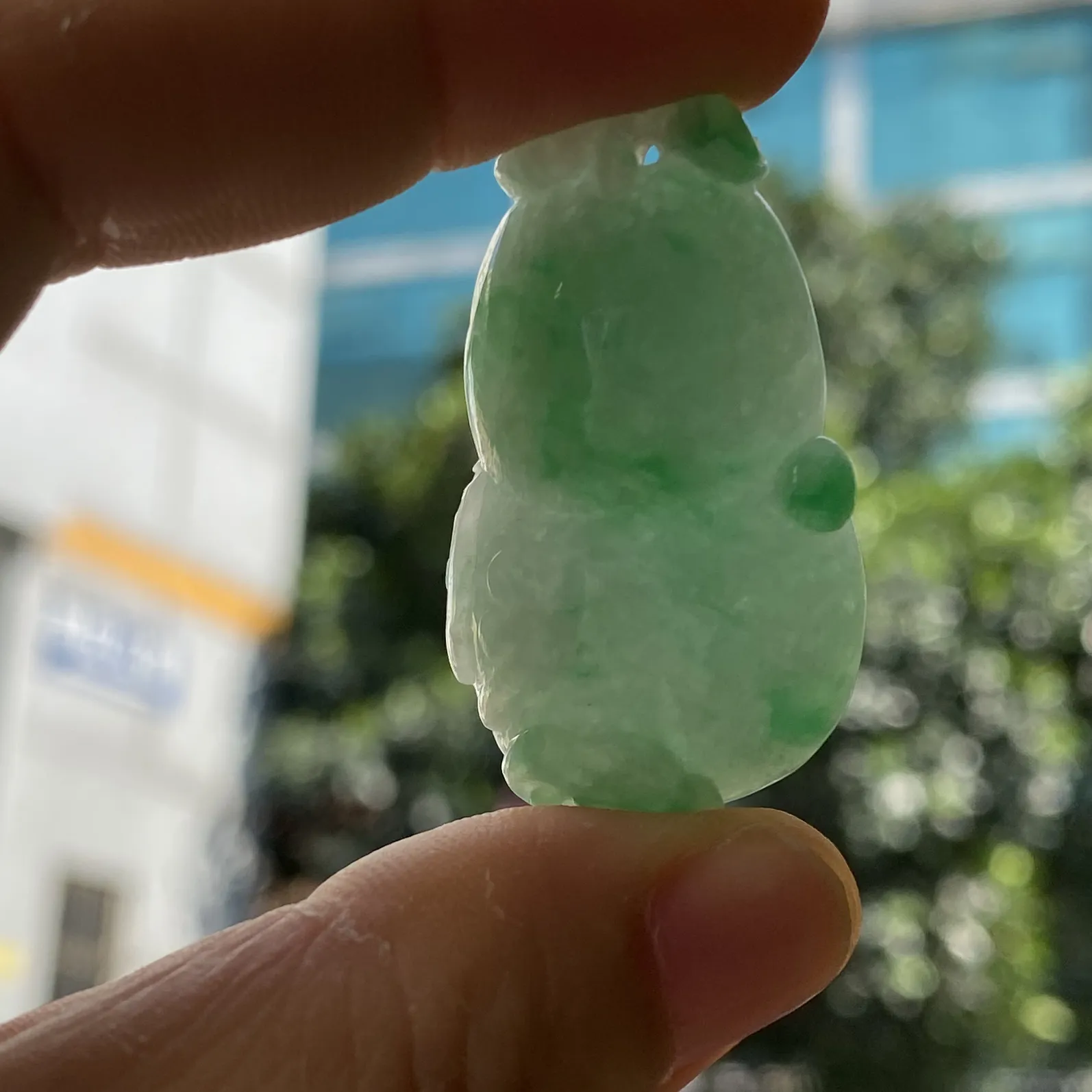 推荐【飘阳绿葫芦】无纹裂，水润，色阳，饱满，圆滚滚的，品相佳～39*22.5*9