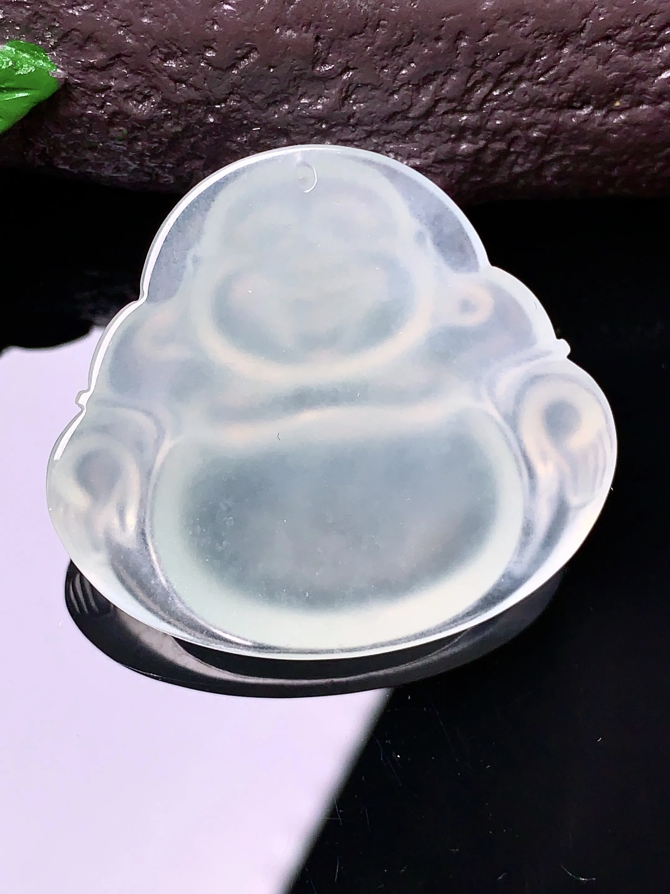 冰种佛公吊坠 玉质细腻 色泽艳丽 整体尺寸31.5*35.2*6.2