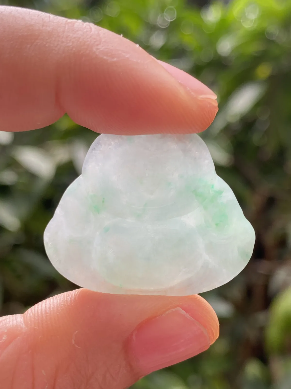 推荐【飘绿佛公】水润，淡绿底飘阳绿，肚里藏金，27*32*6