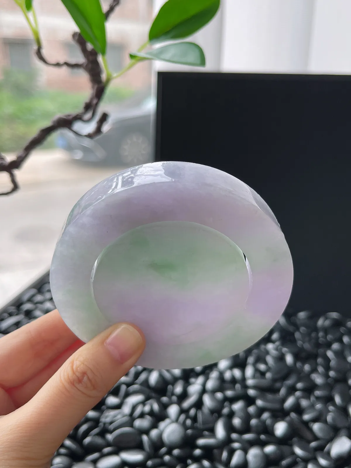 翡翠毛坯，⭕️正圈最大做63.2，圆条最大做59.2；最小圈口53.4