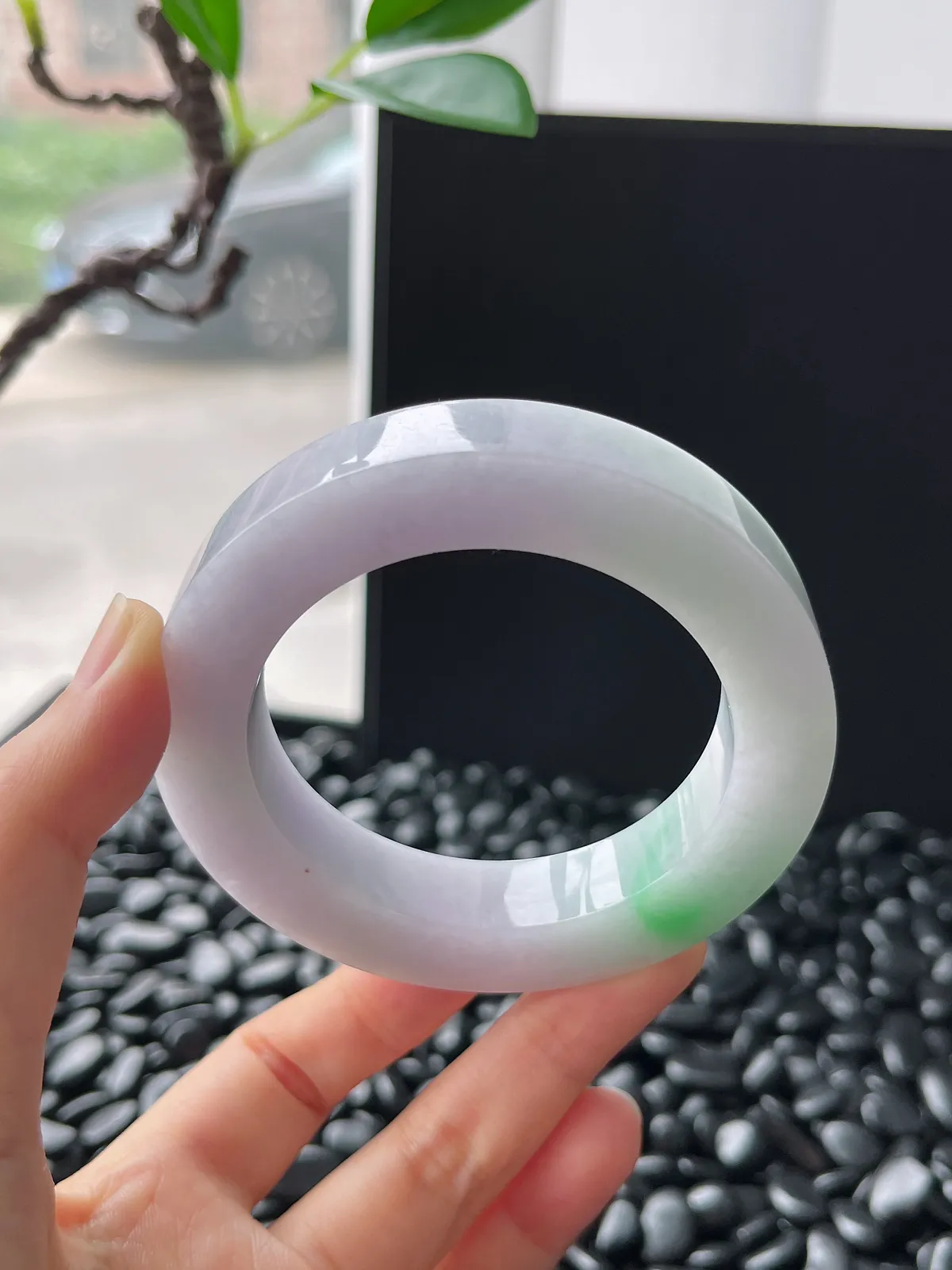 翡翠毛坯，⭕️正圈最大圈口59.8，圆条最大圈55.8；最小圈口53.8