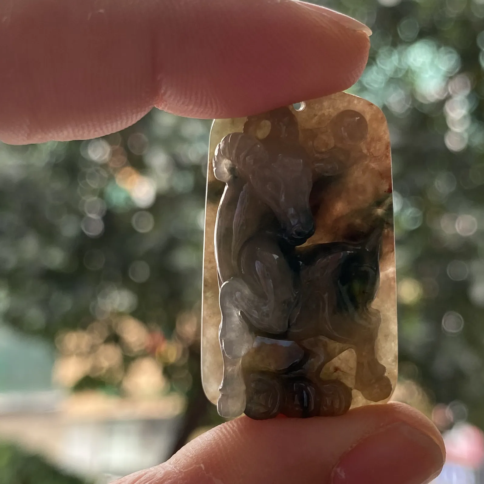 推荐【红翡飘花生肖羊】红翡飘蓝，无纹裂，精雕细腻，35*21*10.8