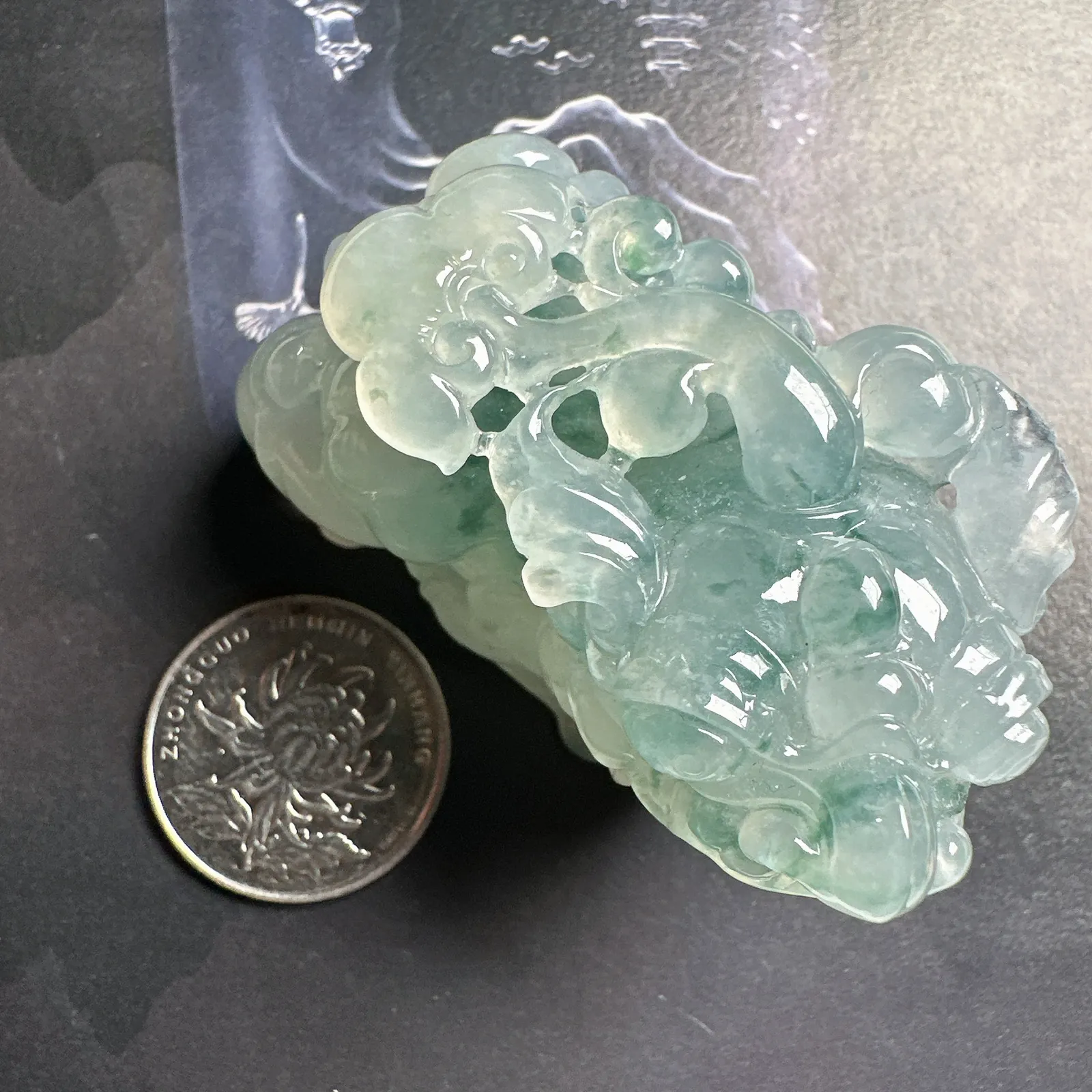 【大貔貅】冰飘蓝花大貔貅，种地不错，小摆件手玩件茶宠，精美工艺，雕刻很精细生动，美感十足。