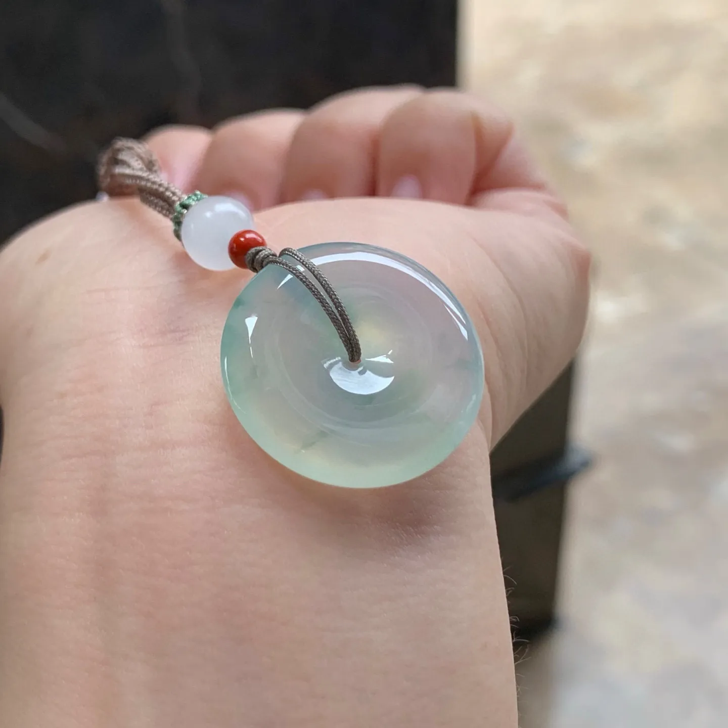 冰种飘花平安扣
清爽