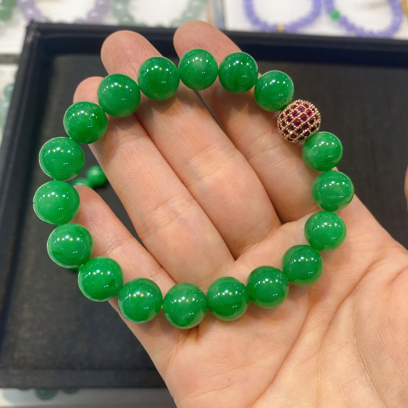 满色手串 直径10 色辣艳丽大气