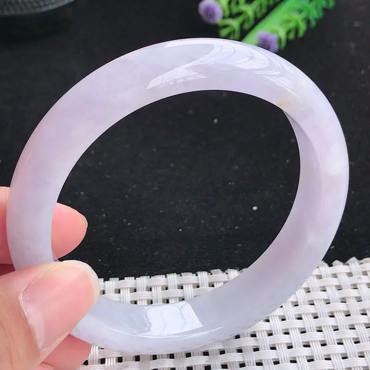 自然光60大圈口老坑精美温润紫罗兰手镯翡翠玉镯尺寸60/12.7/8.5