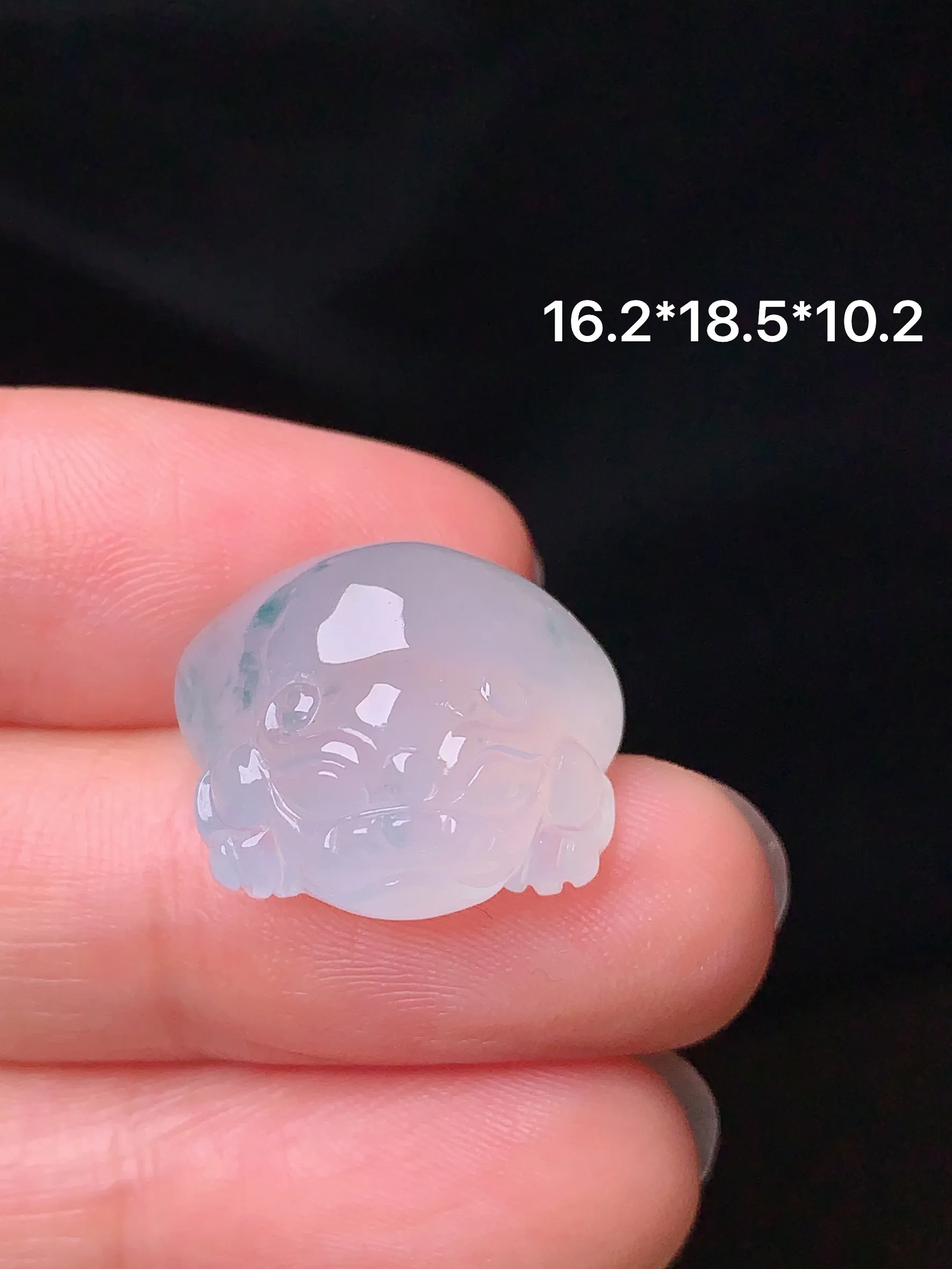 镶嵌款 冰种貔貅吊坠 玉质细腻 色泽艳丽  整体尺寸16.2*18.5*10.2