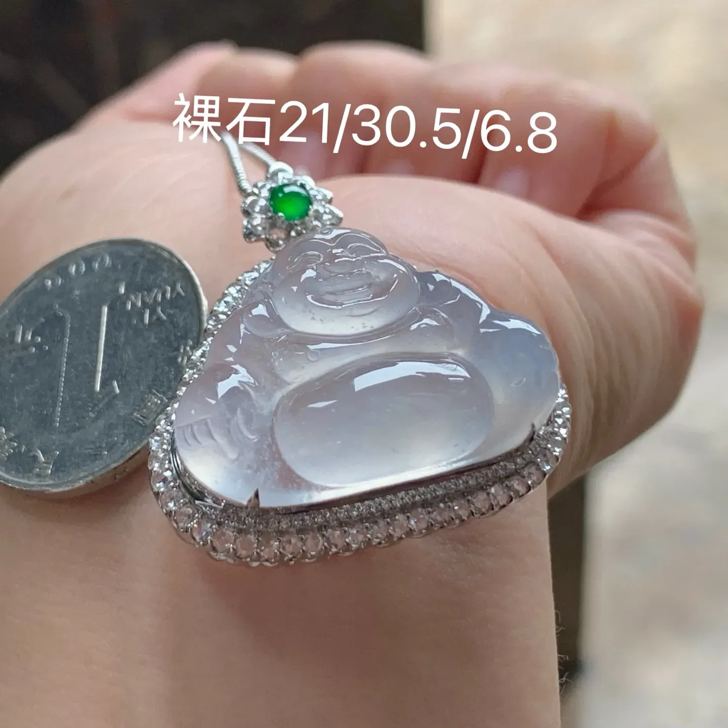 冰种雪花棉坐佛
真金镶嵌 大气