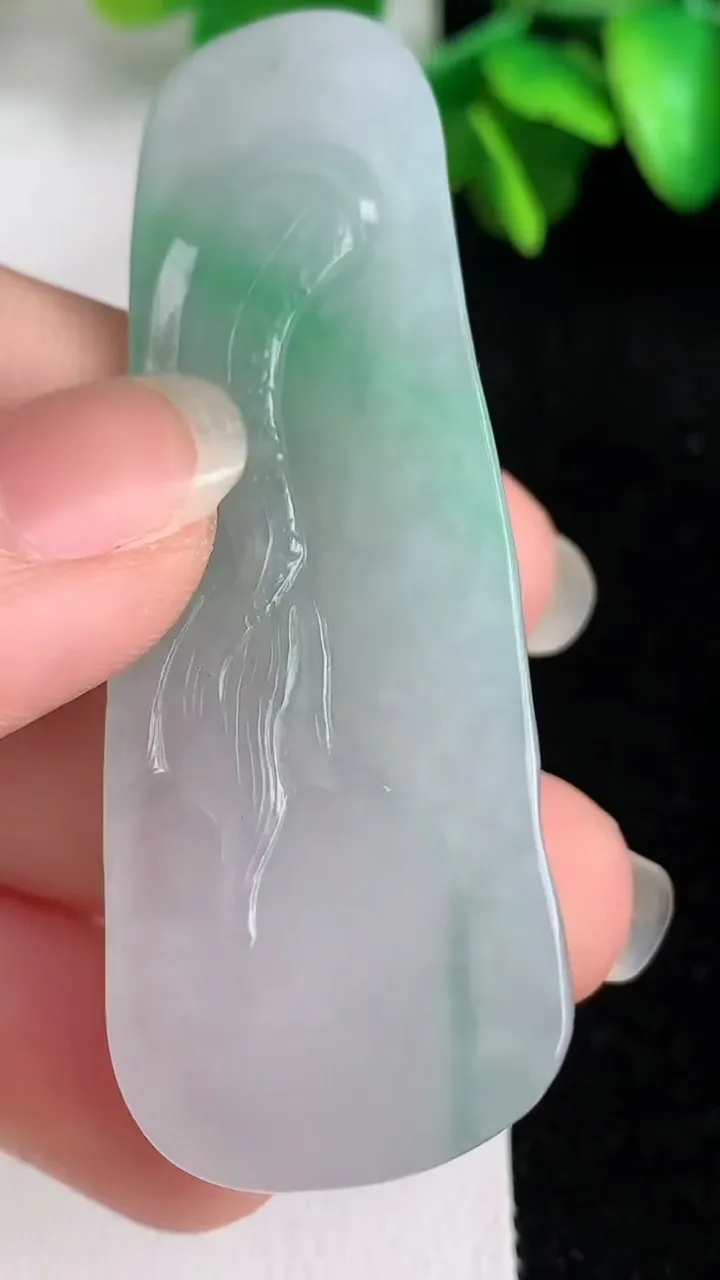 天然A货翡翠龙牌吊坠，尺寸 60.4-21.7-7.5，重量:20g
6月1日