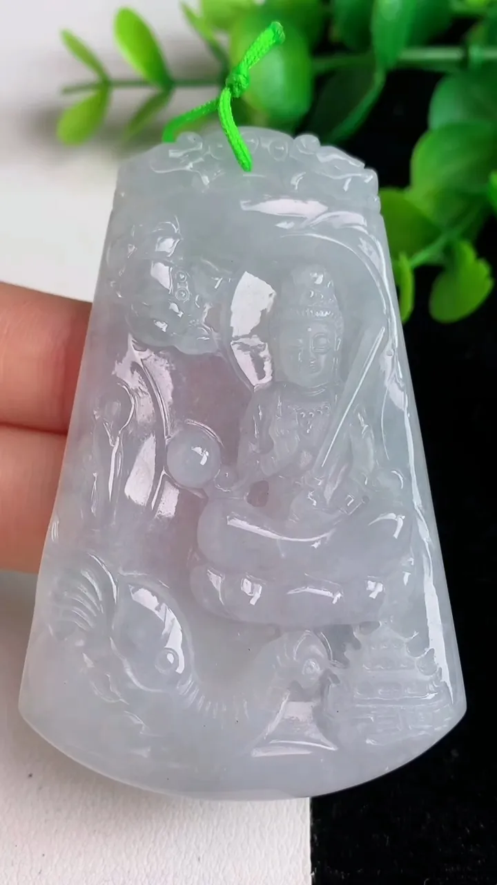 天然A货翡翠普贤菩萨吊坠，尺寸68.3-44.8-5，重量:31.26g
6月2日