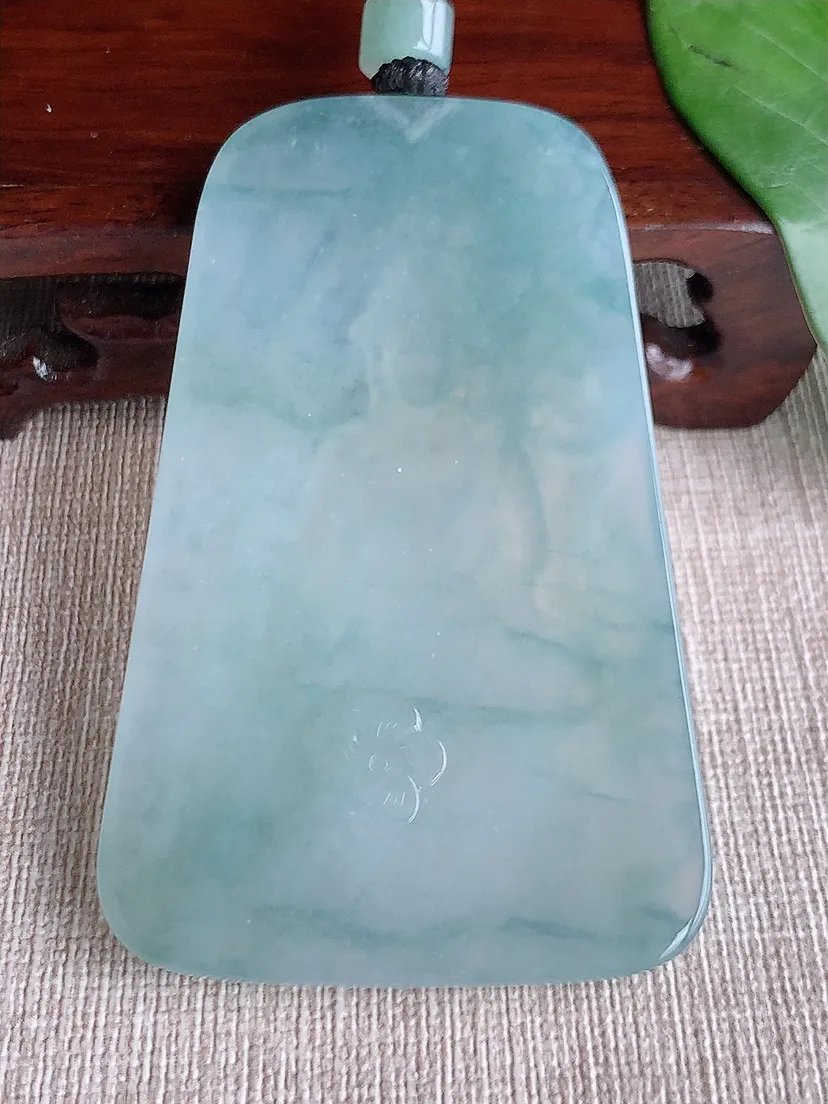 天然A货翡翠晴水文殊菩萨吊坠尺寸71×45×5.5m量44.79g 0601