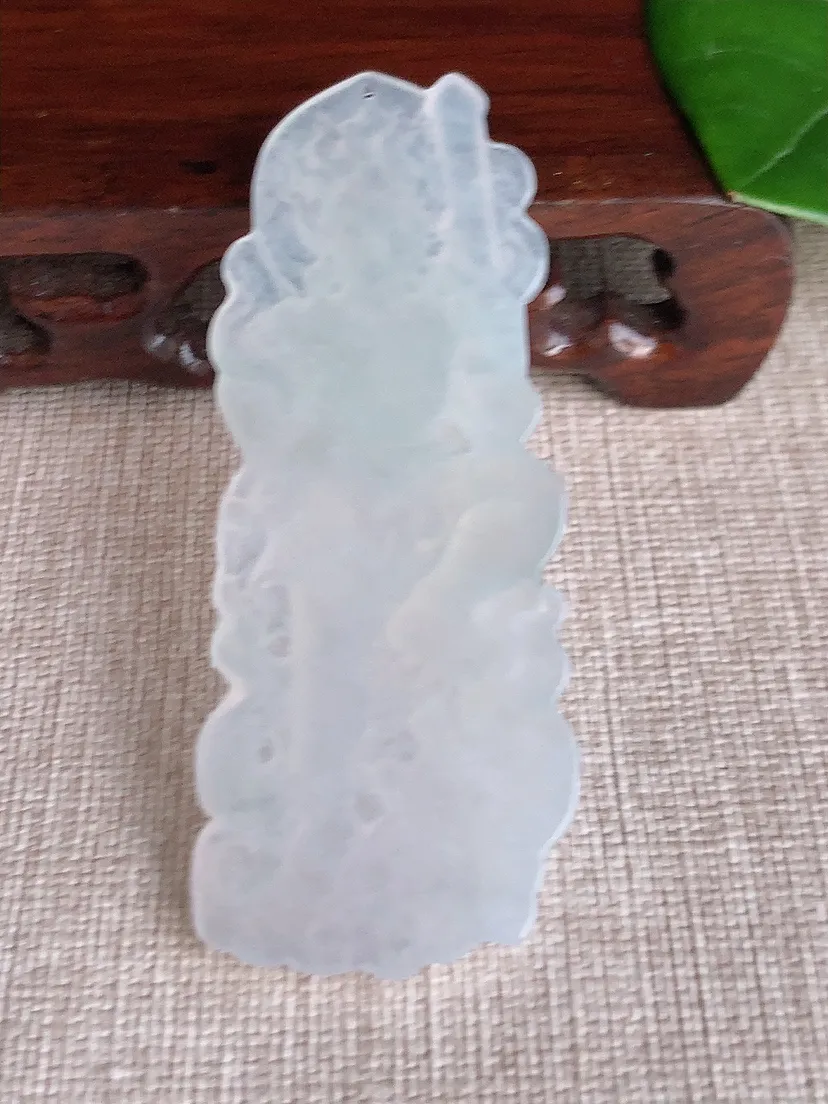 天然A货翡翠白月光不动明王吊坠尺寸70.6×27.8×4.8m量19.30g 0606