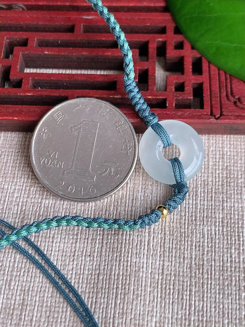 天然A货翡翠冰种白月光平安环手链 尺寸15×3mm 重量2.07g 0606