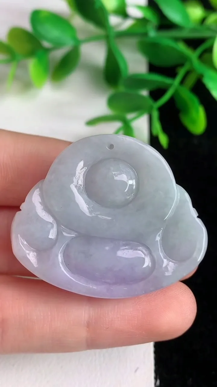 天然A货翡翠紫罗兰佛公吊坠 ，尺寸31.8-38.5-12.8，重量:25.16g
6月8日