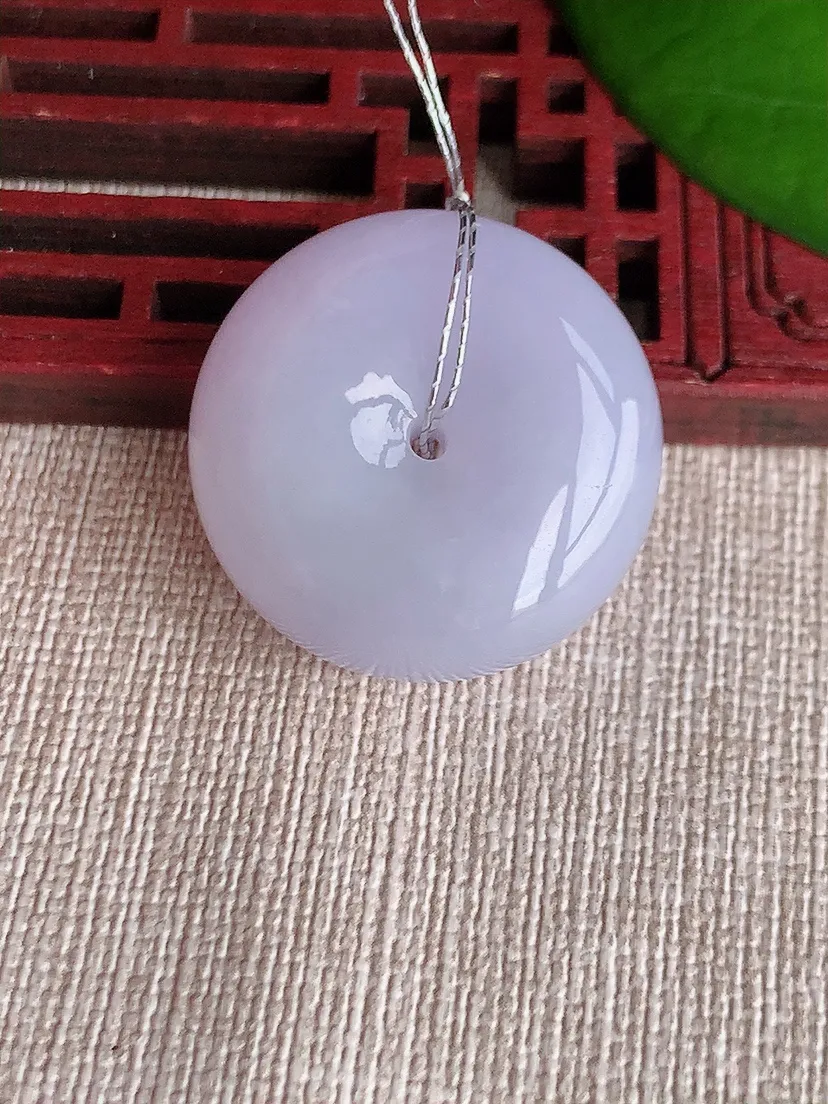 天然A货翡翠紫罗兰平安扣吊坠尺寸26.4×12m量18.65g 0608