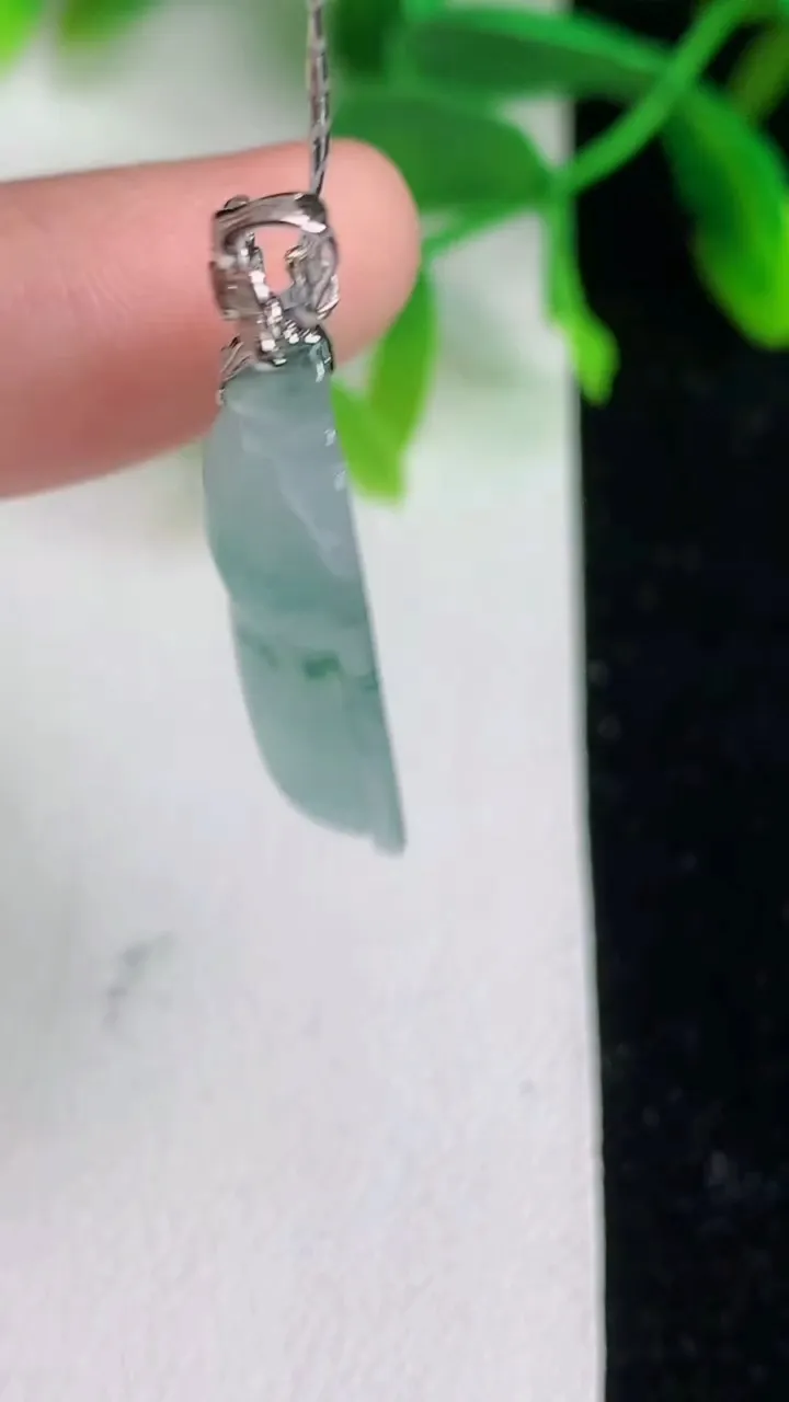 天然A货翡翠种飘花葫芦吊坠 ，尺寸32.4-18.7-6，重量:5.65g
6月9日