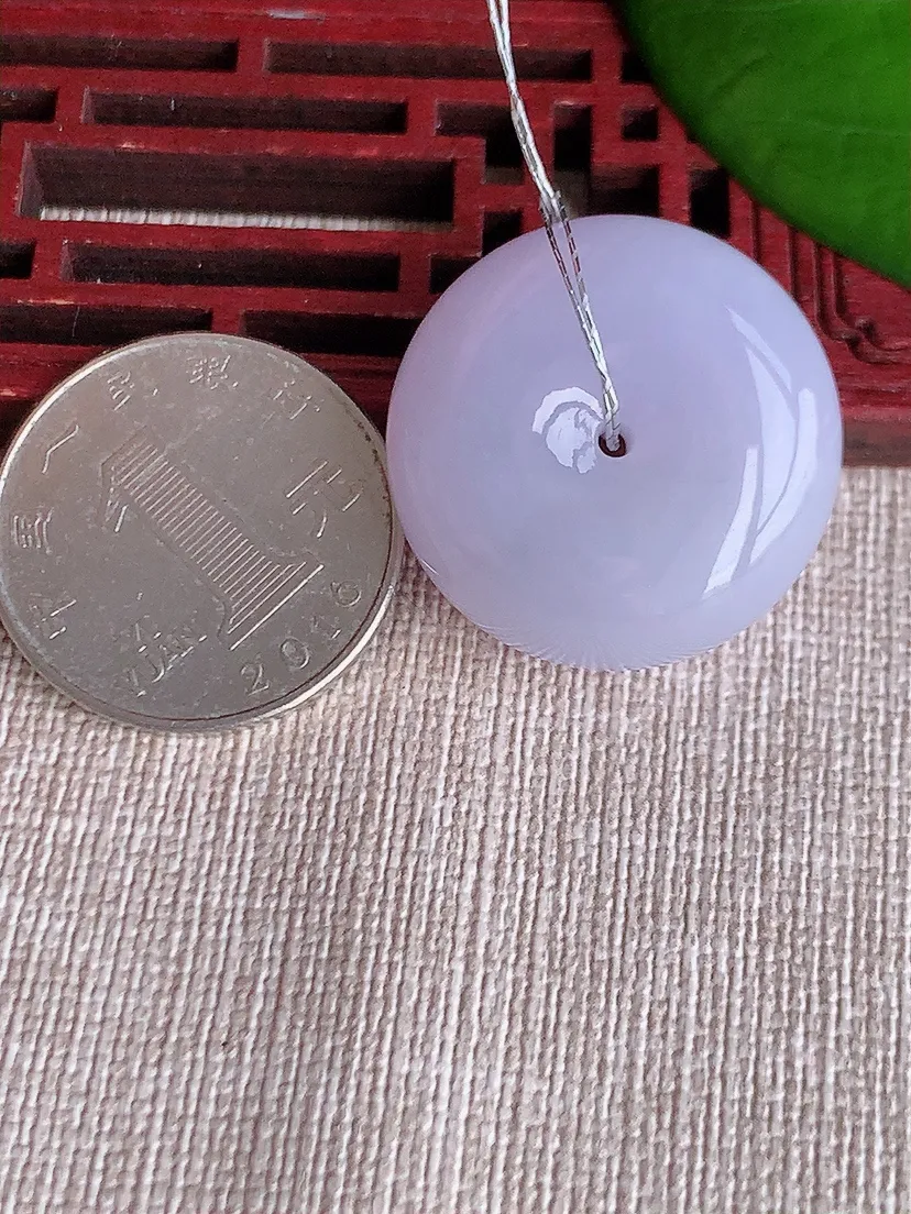 天然A货翡翠紫罗兰平安扣吊坠尺寸26.4×12m量18.65g 0608
