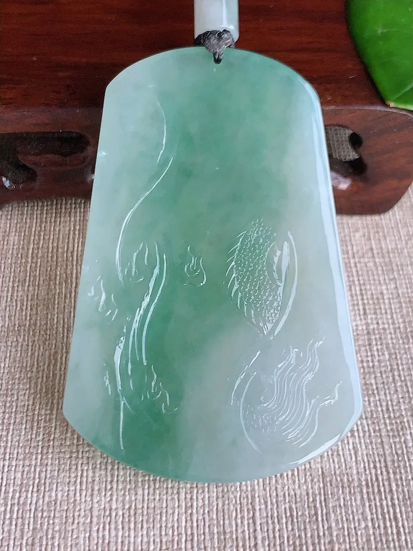天然A货翡翠晴底不动明王吊坠尺寸64.7×42.3×6.2m量40.35g 0608