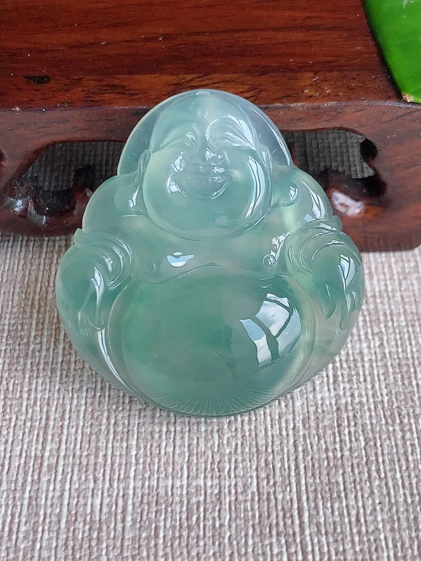 天然A货翡翠晴水大佛公吊坠尺寸37×34.7×7.8m量15.48g 0611