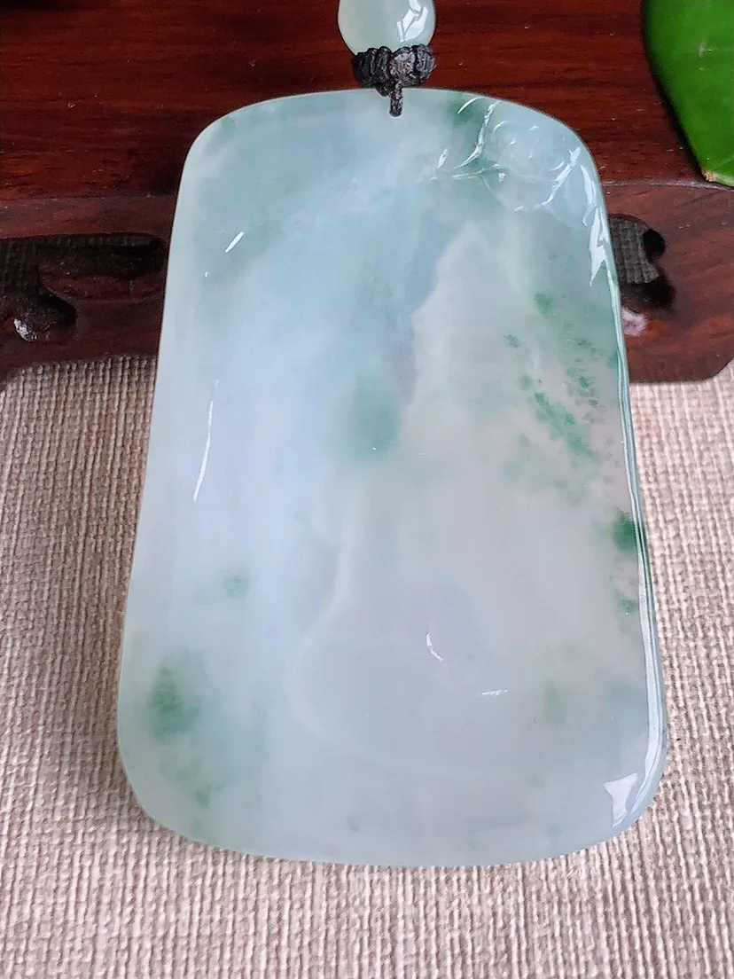 天然A货翡翠飘花普贤菩萨吊坠尺寸64.6×42×6m量43.96g 0613