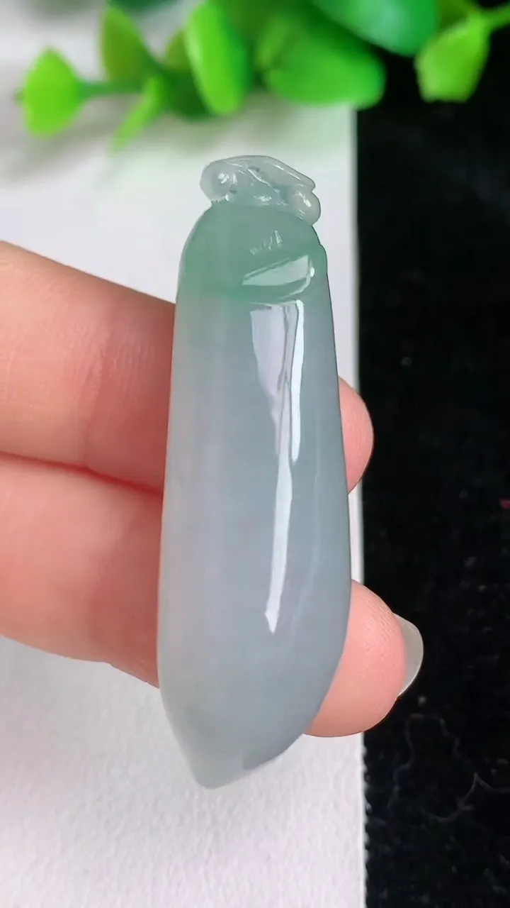 天然A货翡翠福瓜吊坠，尺寸45.4-14.6-11.7，重量:13.93g
6月16日