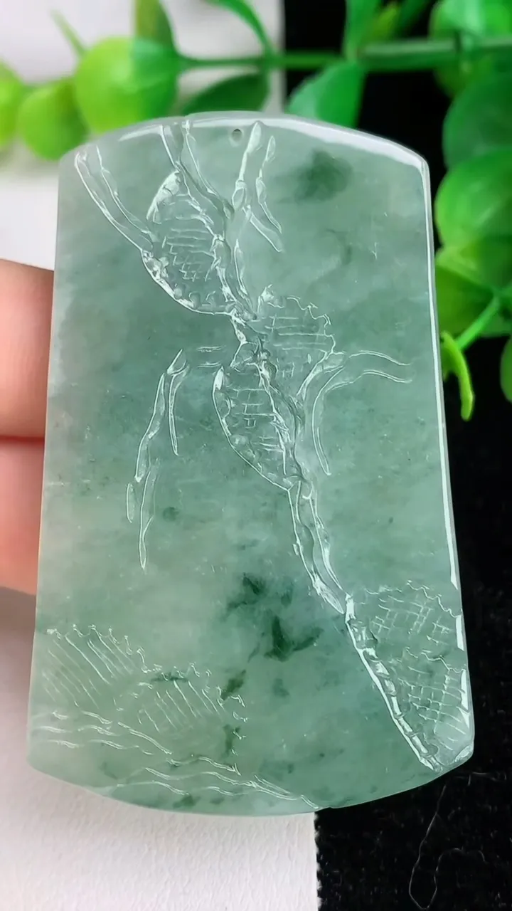 天然A货翡翠牌吊坠，尺寸60.6-38.4-6.2，重:29.93g
6月16日