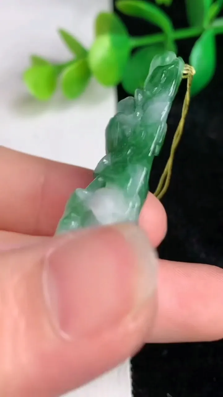 天然A货翡翠花开富贵 葫芦吊坠，尺寸49.8-18-12，重量:16.11g
6月17日