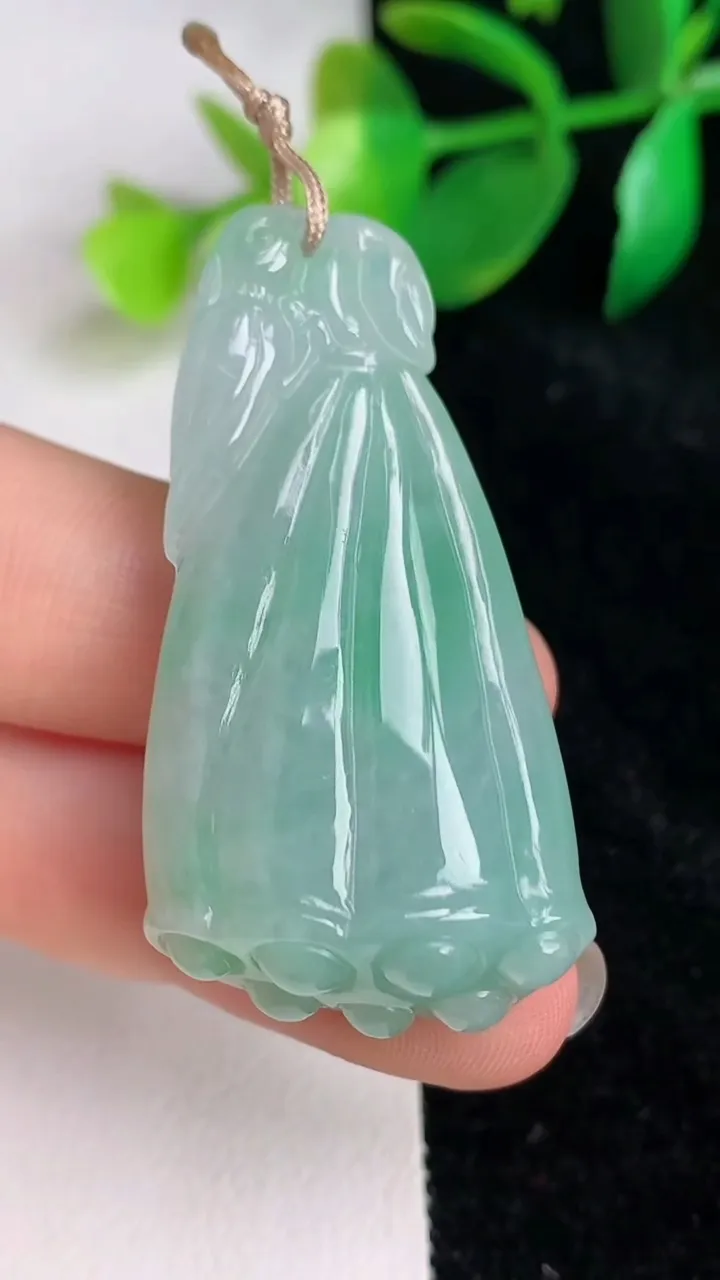 天然A货翡翠莲蓬吊坠，尺寸43.3-22.8-11.3，重量:16.00g
6月17日