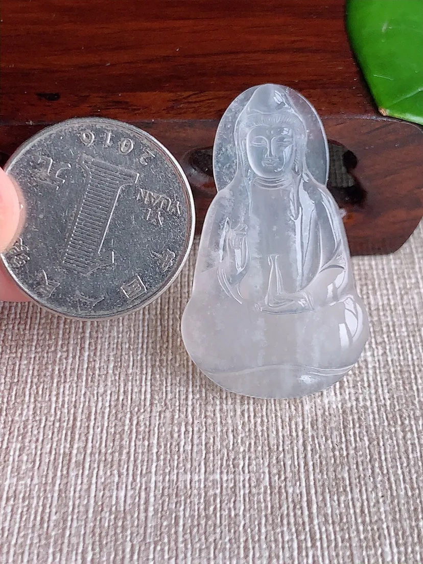 天然A货翡翠白月光一刀切观件尺寸39×23.2×3.7m量6.29g 0617