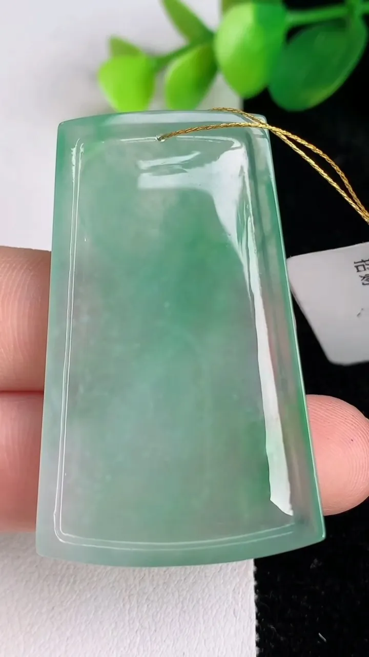 天然A货翡翠鸟语花香 山水牌吊坠，尺寸46-28.8-4.2，重量:13.30g
6月17日