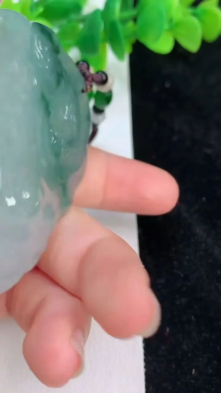 天然A货翡翠种飘花龙牌吊坠，尺寸67.5-50.8-12.2，重:75.65g
6月18日