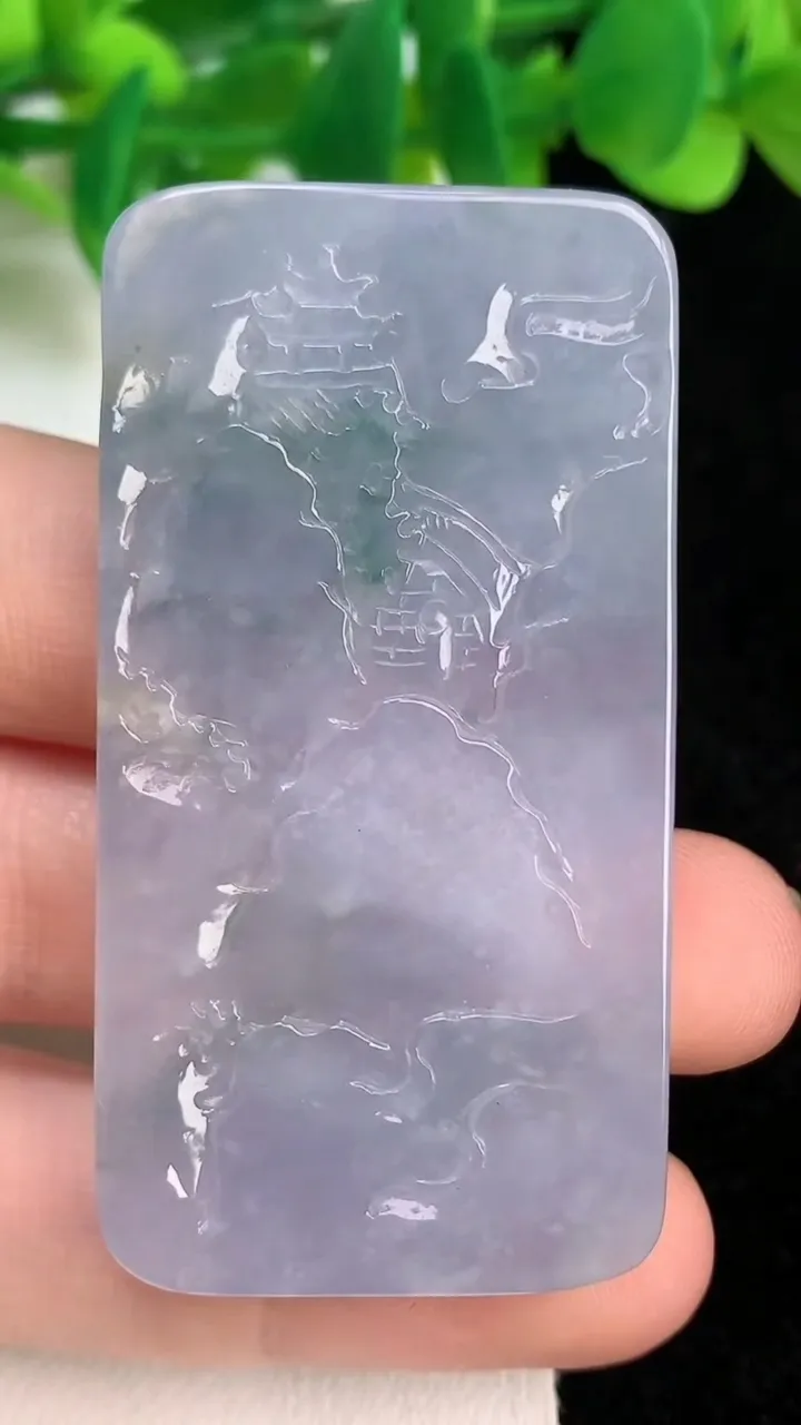 天然A货翡翠紫罗兰大势至观音菩萨吊坠，尺寸55-28.6-5.5，重量:23.48g
6月18日
