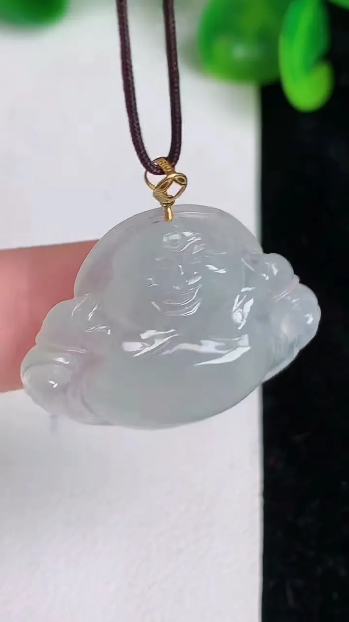 天然A货翡翠佛公吊坠，尺寸24-29-5.3，重量:5.47g
6月20日