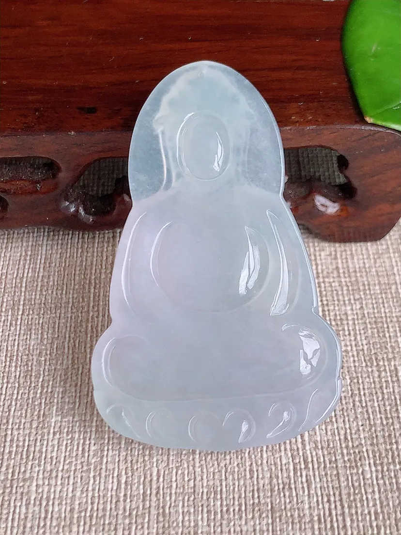 天然A货翡翠素衣观音吊坠尺寸55.3×34.4×5.2m量18.00g 0621