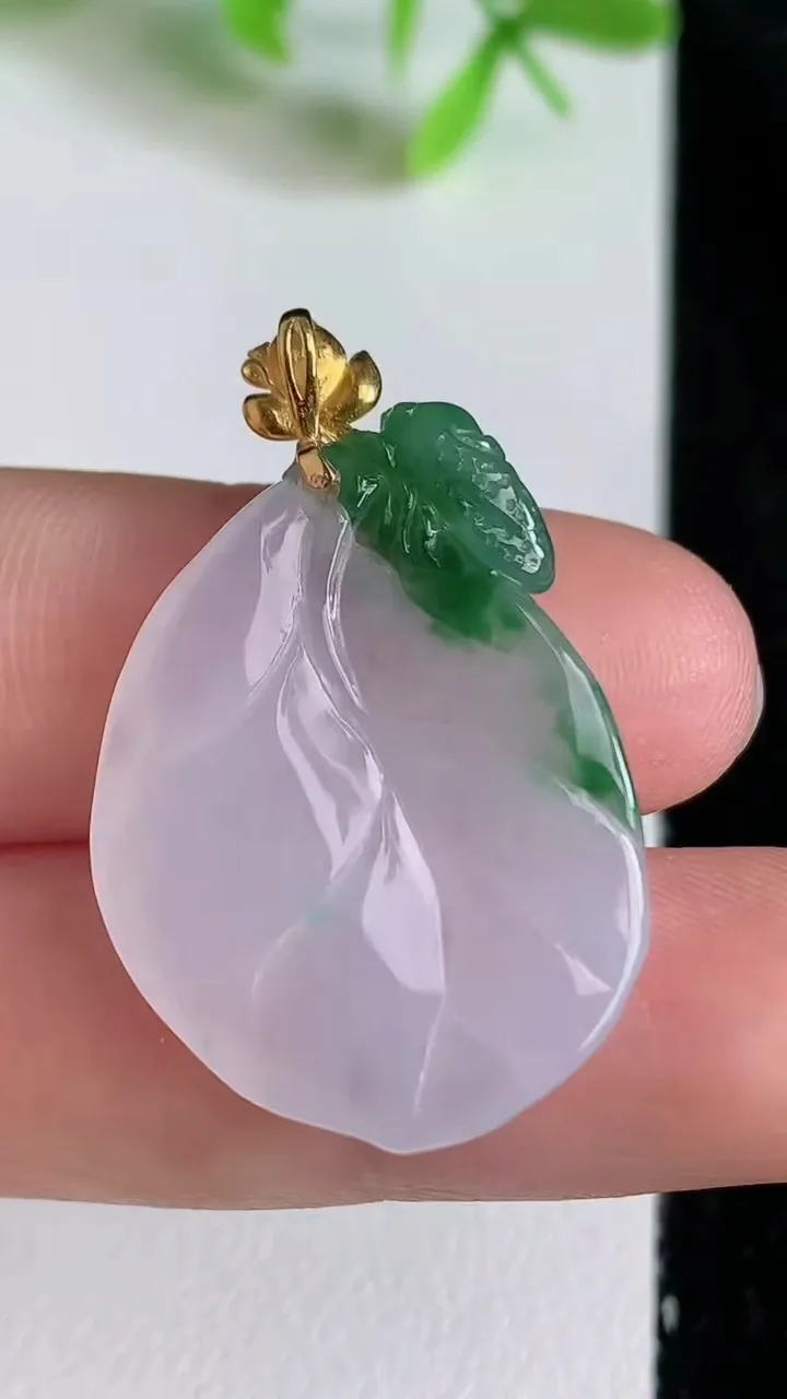 天然A货翡翠金枝玉叶 叶子吊坠，尺寸29-20.6-4.7，重量:4.82g
6月22日