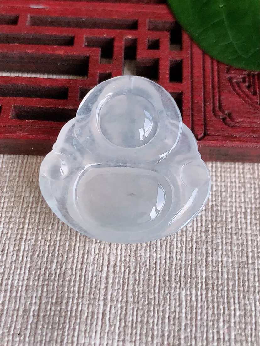 天然A货翡翠白月光佛公吊坠尺寸28.2×28×5.6m量6.90g 0624