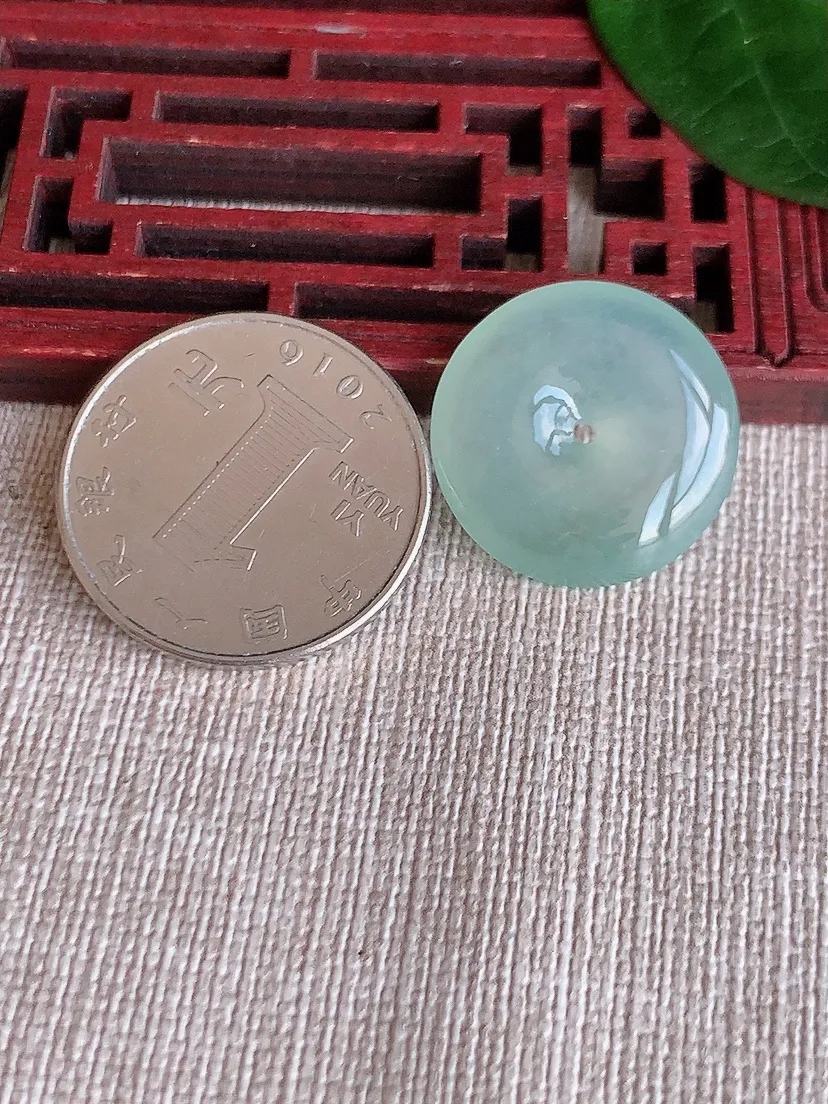 天然A货翡翠晴水平安扣吊坠尺寸20.5×5.2m量4.53g 0624