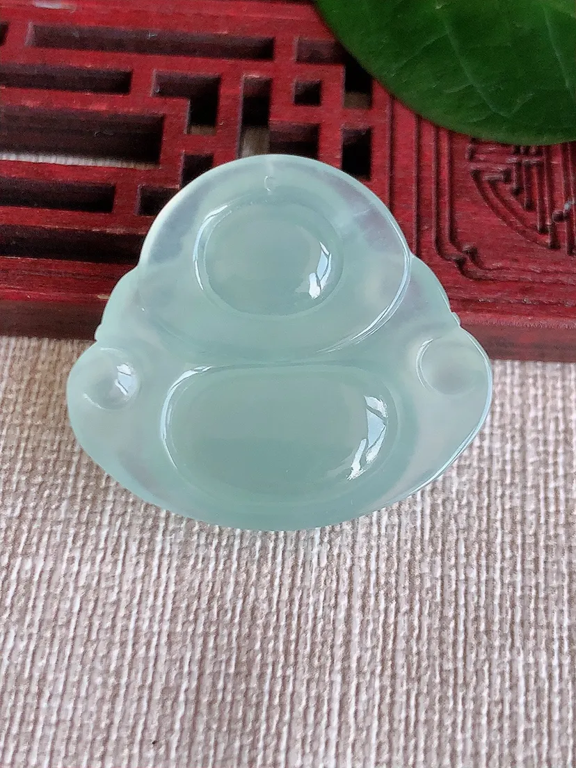 天然A货翡翠晴水佛公吊坠尺寸27.8×31×6.8m量8.86g 0624