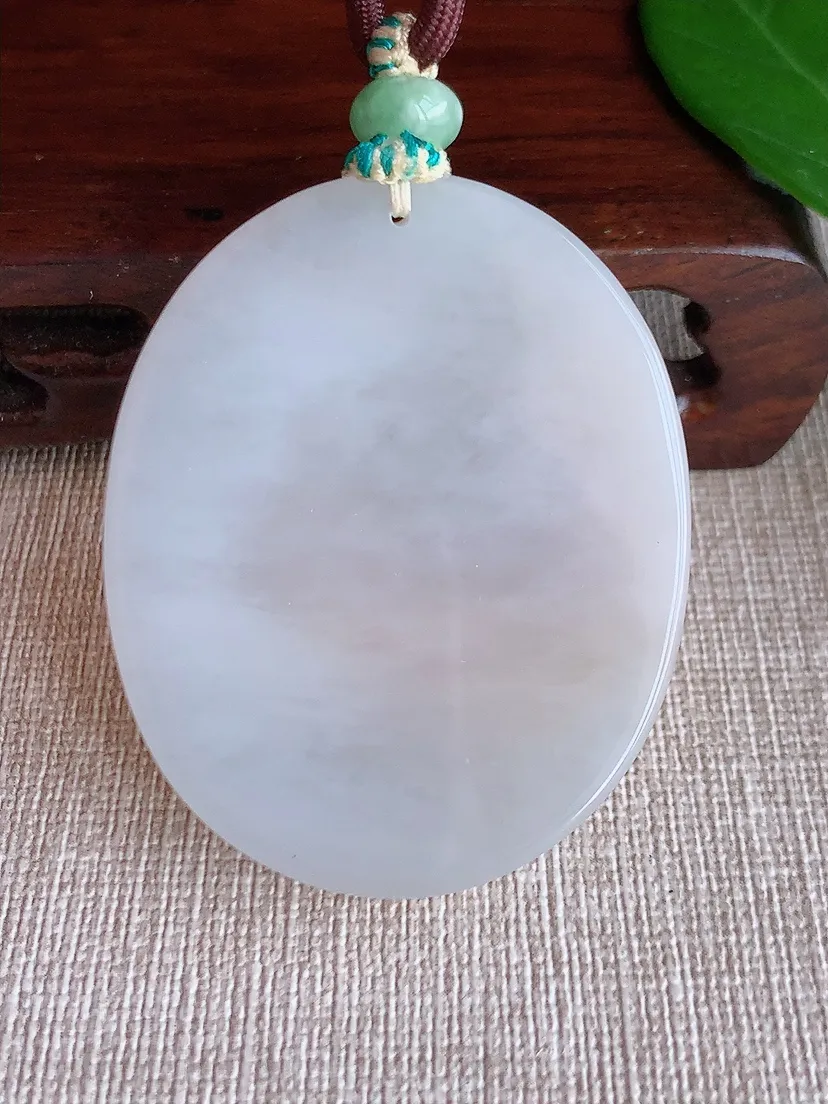 天然A货翡翠冰润飘黄翡一念之间吊坠 尺寸49×40×10m量48.32g 0625