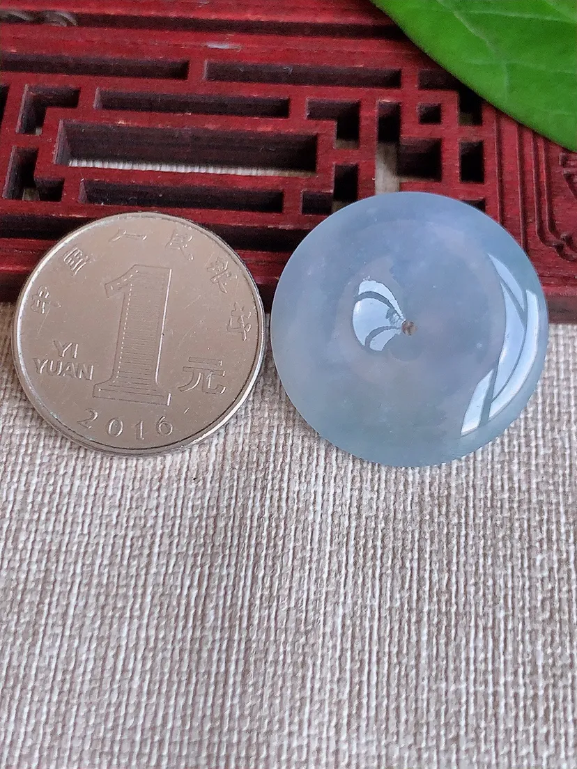 天然A货翡翠紫罗兰平安扣吊坠尺寸26.7×5.8m量8.27g 0625