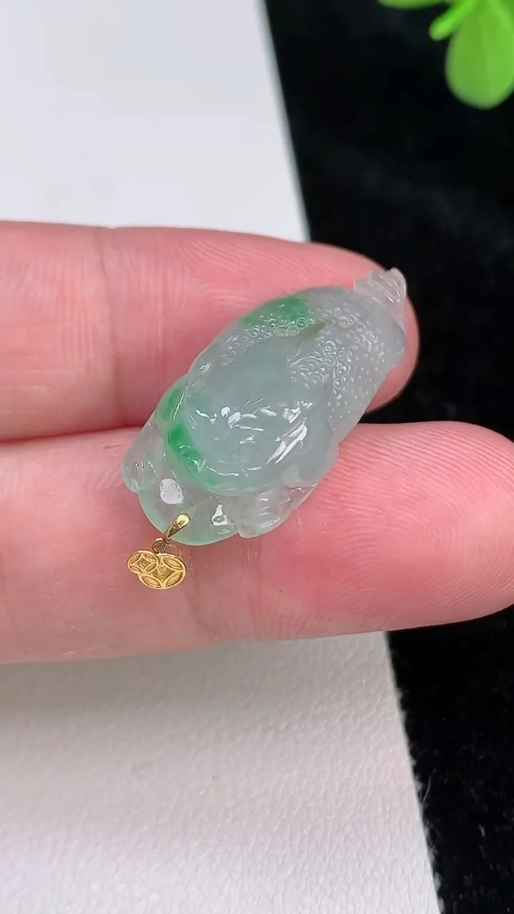 天然A货翡翠金蟾吊坠，尺寸27.3-13-9.8，重量:4.79g
6月27日