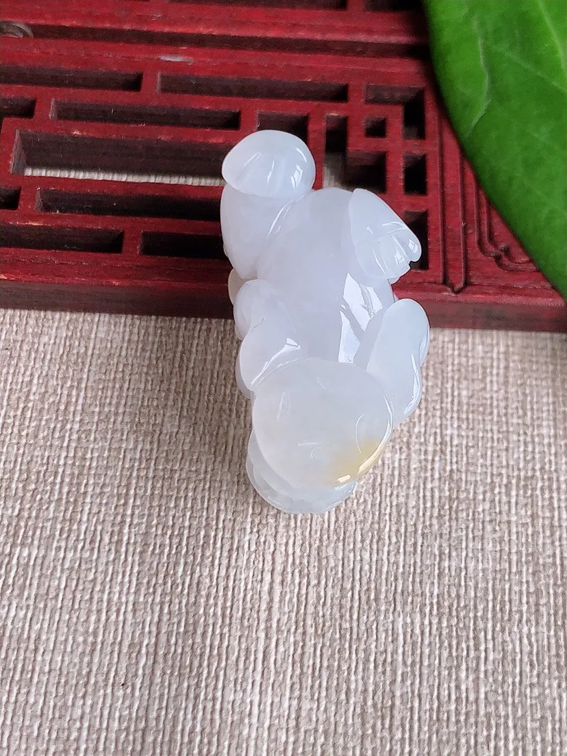 天然A货翡翠黄加绿双彩招财貔貅吊坠尺寸33.5×18×16.4m量20.35g 0627