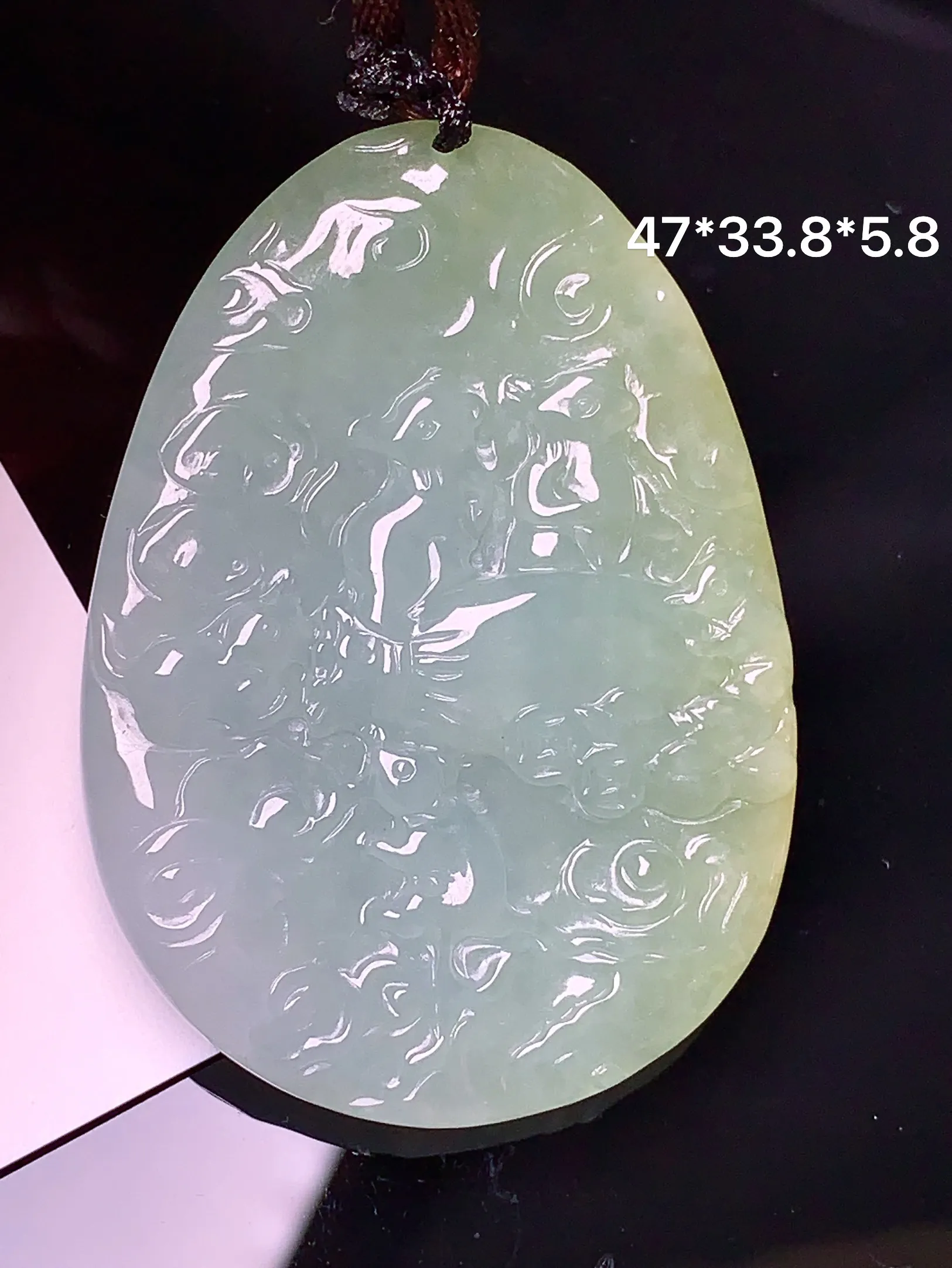 黄翡五鼠运财吊坠 玉质细腻 色泽艳丽  整体尺寸47*33.8*5.8