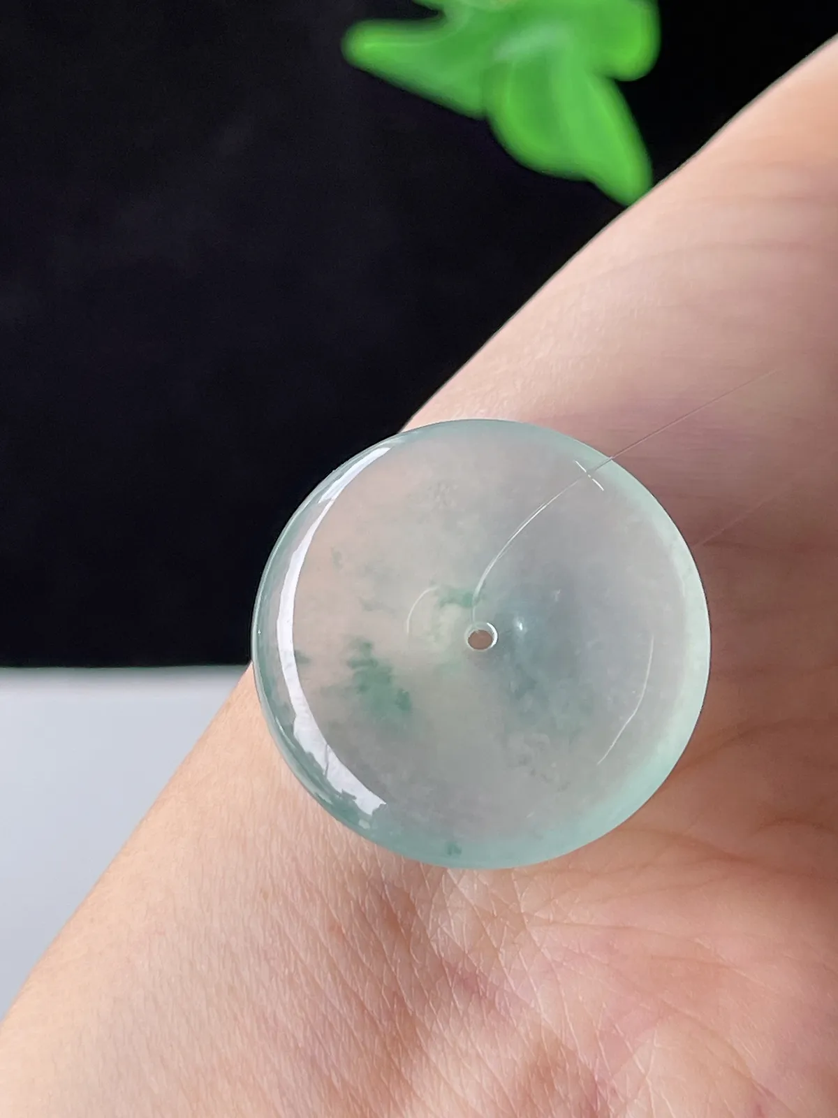 翡翠冰飘花平安扣