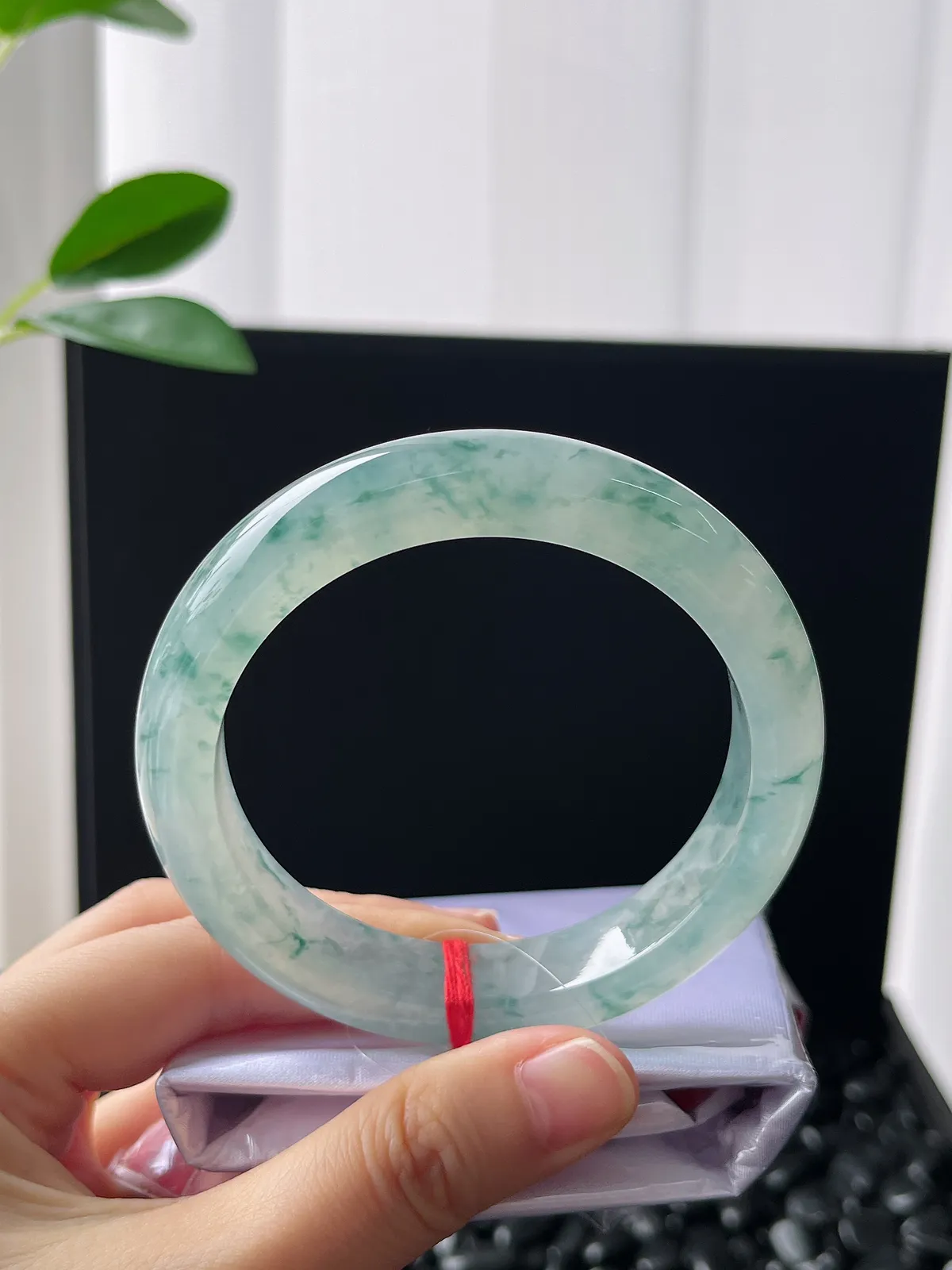 正圈58圈口，翡翠冰飘花正圈
