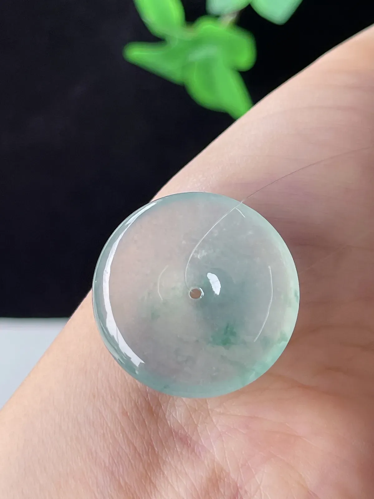 翡翠冰飘花平安扣
