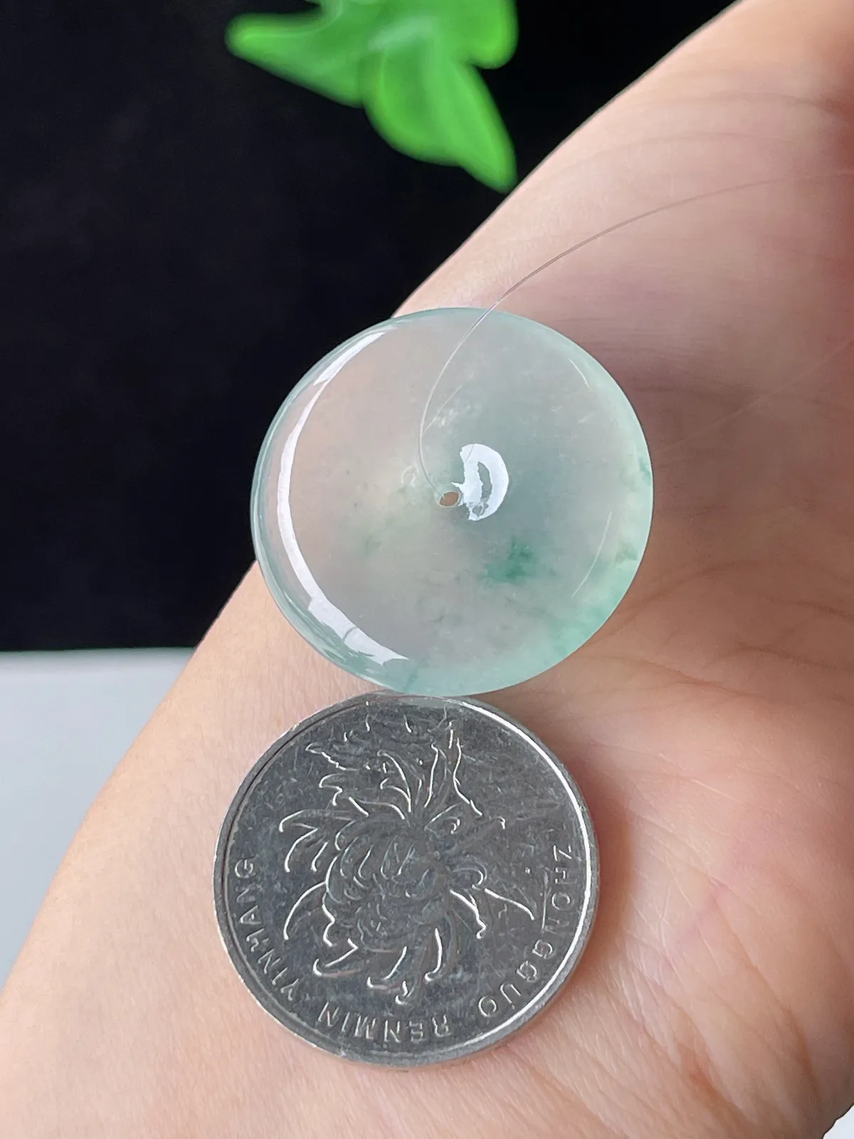翡翠冰飘花平安扣